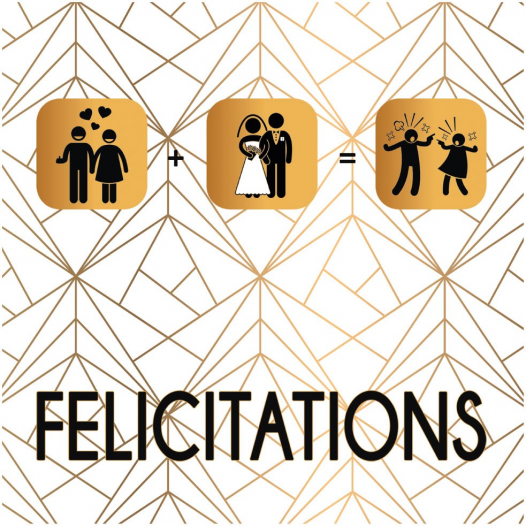 Félicitations mariage or