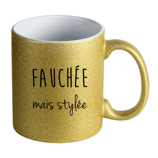 Fauchée-paillettes-mug